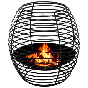 Mega Collections Vuur emmer/vuurkorf Firebasket Spiral - zwart - ijzer - D40 x H40 cm - rond -