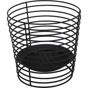 Mega Collections Vuur emmer/vuurkorf Firebasket Spiral - zwart - ijzer - D48 x H46 cm - rond -