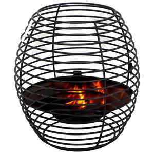 Mega Collections Vuur emmer/vuurkorf Firebasket Spiral - zwart - ijzer - D50 x H50 cm - rond -