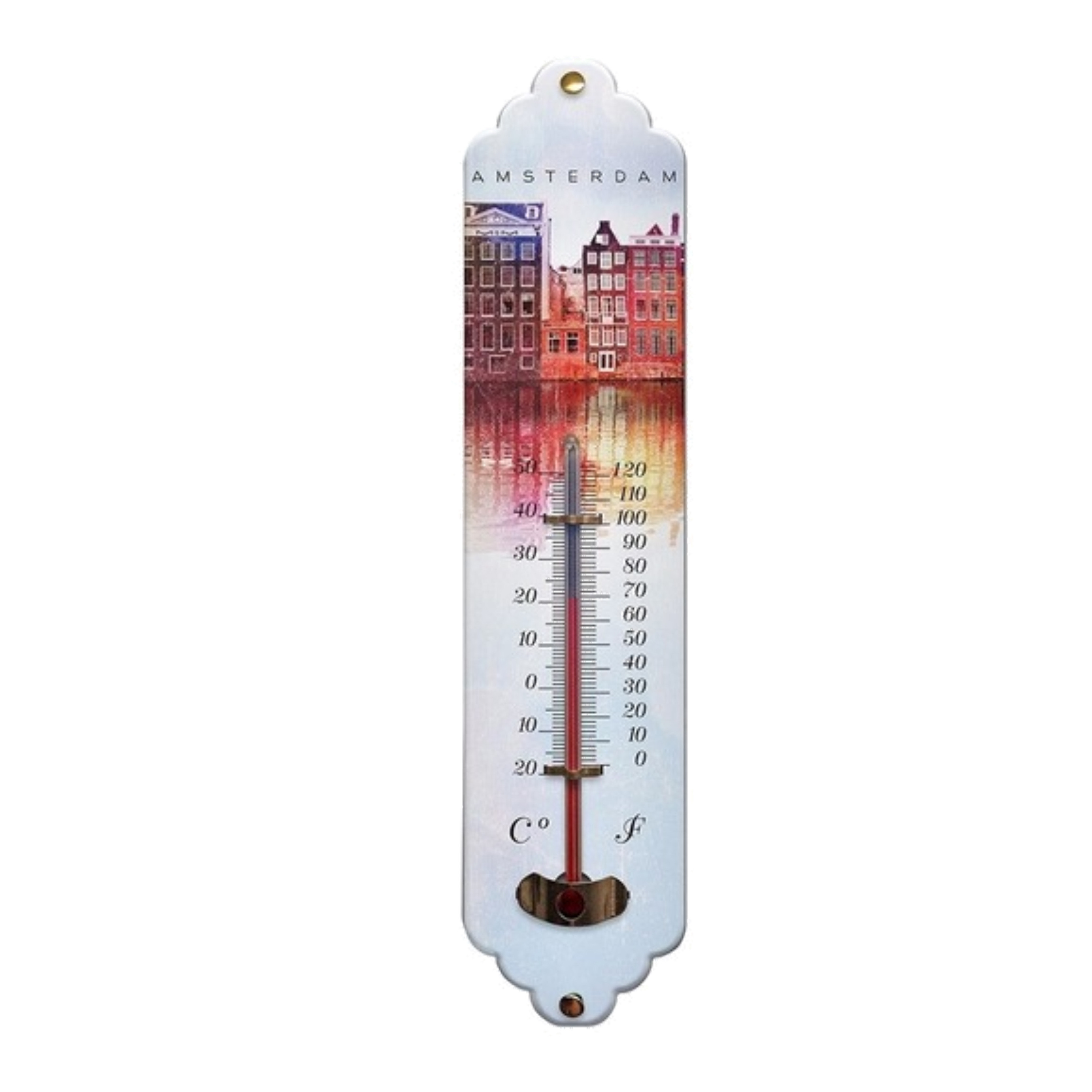 Merkloos Thermometer Amsterdam voor binnen -