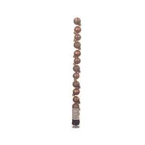 Decoris 14x stuks kleine kunststof kerstballen toffee bruin 3 cm -