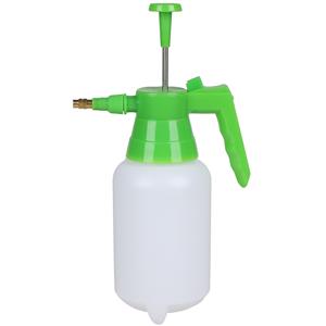 Sunnydays Plantenspuit met hoge druk sproeier - kunststof - 1 liter - wit/groen -