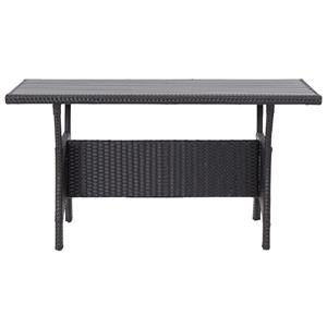 vidaXL Tuintafel 120x70x66 cm poly rattan zwart