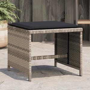 VidaXL Tuinkrukken 4 st met kussens 41x41x36 cm poly rattan lichtgrijs