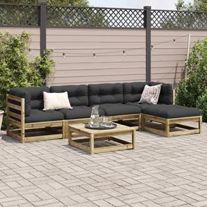 vidaXL 6-delige Loungeset geïmpregneerd grenenhout