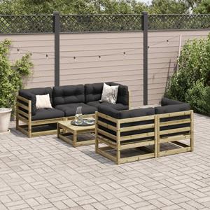 vidaXL 6-delige Loungeset geïmpregneerd grenenhout