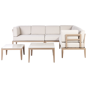 BELIANI Loungeset 6-zits aluminium lichtbeige RIMA III