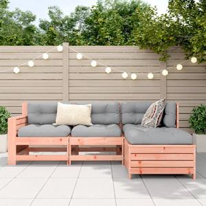 vidaXL 4-delige Loungeset massief douglas vurenhout