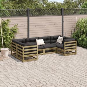vidaXL 6-delige Loungeset geïmpregneerd grenenhout