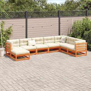 vidaXL 8-delige Loungeset massief grenenhout wasbruin