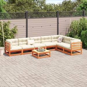 vidaXL 8-delige Loungeset massief grenenhout wasbruin