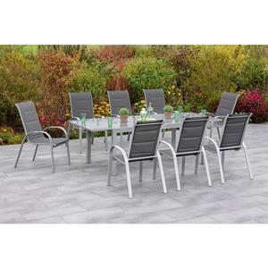 MERXX Tuin-eethoek Amalfi di lusso 6 fauteuils met tafel (7-delig)
