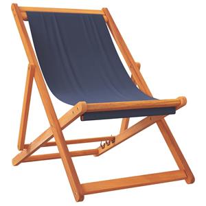 vidaXL Strandstoelen 2 st inklapbaar stof blauw
