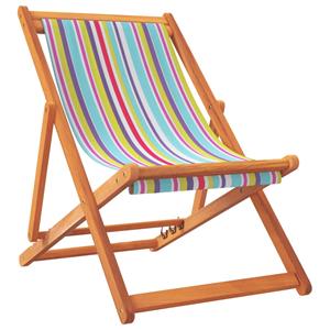 vidaXL Strandstoelen 2 st inklapbaar stof meerkleurig