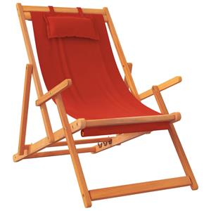 vidaXL Strandstoelen 2 st inklapbaar stof rood