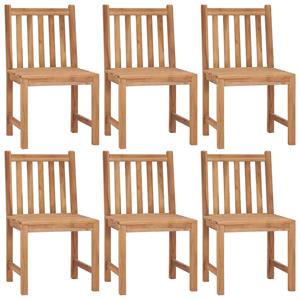 vidaXL Tuinstoelen 6 st met kussens massief teakhout