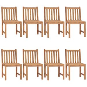 vidaXL Tuinstoelen 8 st met kussens massief teakhout