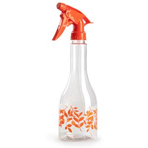 PlasticForte Plantenspuit met een inhoud van 500 ml - transparant - oranje verstuiver - 27 cm - kunststof -