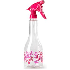 PlasticForte Plantenspuit met een inhoud van 500 ml - transparant - roze verstuiver - 27 cm - kunststof -