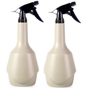 PlasticForte Plantenspuit met een inhoud van 950 ml - 2x - beige - verstuiver kop - 30 cm - kunststof -