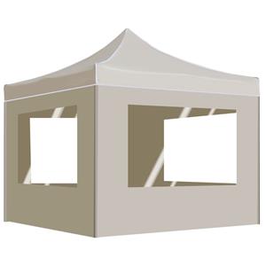 VidaXL Partytent inklapbaar met wanden 2x2 m aluminium crème