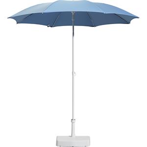 Parasol, rond ontwerp, Ø 2000 mm, frame wit, hemelsblauw