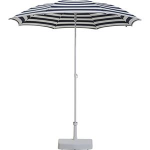 Parasol, rond ontwerp, Ø 2000 mm, frame wit, wit/blauw
