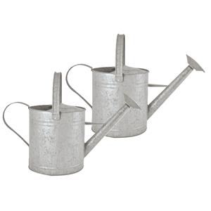 Mega Collections Gieter/plantengieter - 2x - zink - 3.5 liter - klassiek/decoratief - x 17.5 x 24 cm -