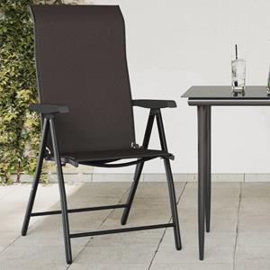 vidaXL Tuinstoelen 2 st inklapbaar poly rattan zwarte koffiekleur