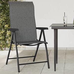 vidaXL Tuinstoelen 2 st inklapbaar poly rattan grijs