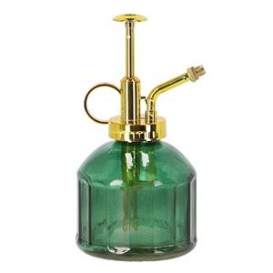 Esschert Design plantenspuit/vernevelaar - glas - smaragdgroen/goud - 15.5 cm -