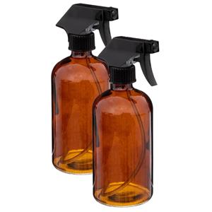 5five Plantenspuit met een inhoud van 450 ml - 2x - glas - transparant bruin - verstuiver kop - 21 cm -