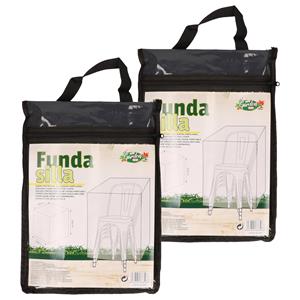 Gerimport afdekhoes/beschermhoes voor tuinstoelen/barbecue - 2x - zwart - 105 x 68 x 68 cm -