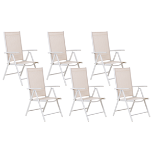 BELIANI Tuinstoel set van 6 aluminium beige CATANIA