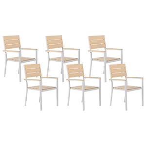 BELIANI Tuinstoel set van 6 kunsthout beige COMO