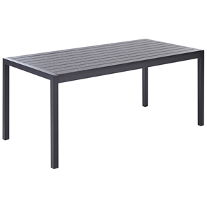 BELIANI Tuintafel aluminium zwart 180 x 90 cm VERNIO