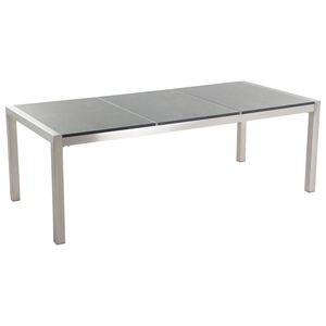 BELIANI Tuintafel gepolijst graniet/RVS met grijs 220 x 100 cm GROSSETO