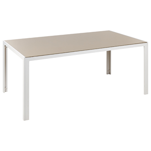 BELIANI Tuintafel glas beige 160 x 90 cm CATANIA