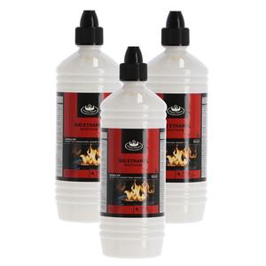 Merkloos Bio ethanol voor sfeer en tafelhaarden - 3x - 1 liter - voor binnen en buiten -