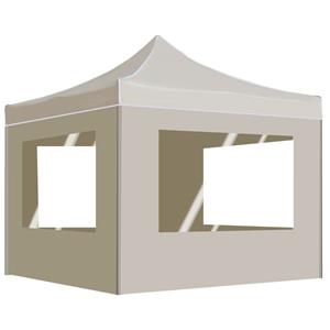 VidaXL Partytent inklapbaar met wanden 3x3 m aluminium crème