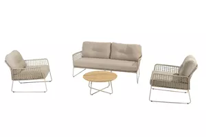 4 Seasons Outdoor Albano sofa set met Verdi salontafel latte