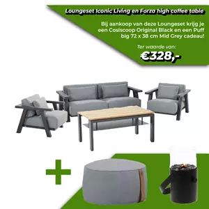 4 Seasons Outdoor Iconic loungeset met Forza koffietafel 120x70x55cm