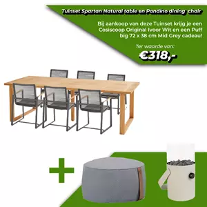 4 Seasons Outdoor Spartan diningtafel 240x100 cm met 6 Pandino diningstoelen