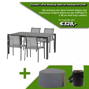 4 Seasons Outdoor Lafite tuintafel 160x95 met 4 Melbourne diningstoelen