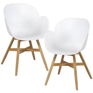 Exotan Fauteuil Buiten Tulip - Teak|Propyleen - Wit - Set van 2