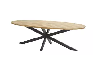 4 Seasons Outdoor Prado dining table ellips 240 X 115 cm. Natural teak Anthracite