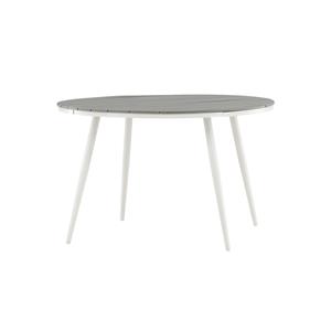 Nest outdoor Aaron polywood tuintafel wit - Ø120 cm