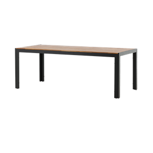 Nest outdoor Lasse aluminium tuintafel zwart - houten tafelblad - 205 x 90 cm