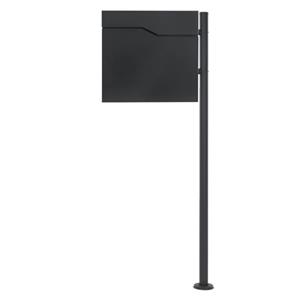 Briefkasten mit Zeitungsfach, 37x37x11 cm, Anthrazit, inkl. St&auml;nder - Ml-design