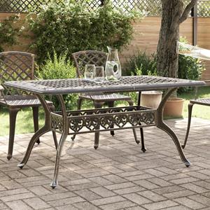 vidaXL Tuintafel 150x90x72 cm gietaluminium bronskleurig